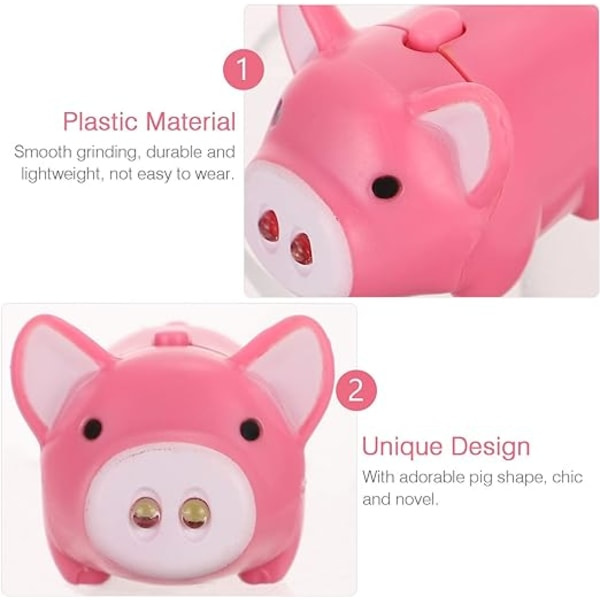 2kpl (Pinkki) Eläin Hämärässä Hohtava Avaimenperä - Söpö Sika LED-avain