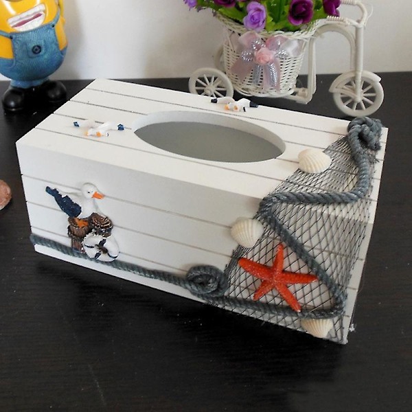 Style Marine -sarjan pehmopaperilaatikon kansi paperipyyhekotelo WC-paperiteline puulaatikko paperinenäliinoille