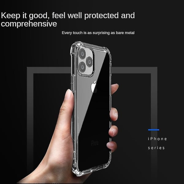 Iphone Xs Max (6,5 tum) Phone case Fyrhörnskrockkudde Anti-fall Apple Cover Transparent All-inclusive svart