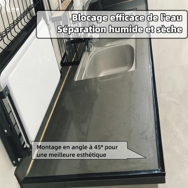 2 Silikon Anti-Överflödes Duschbarriärer - 200 cm, Vattendammslist, Vikbar Dörrtätning - Svart & Vit