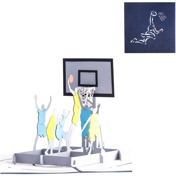 CDQ 3D Basketball Pop Up Födelsedagskort Jubileumskort Examenskort Barnens dag (tyyli 1)
