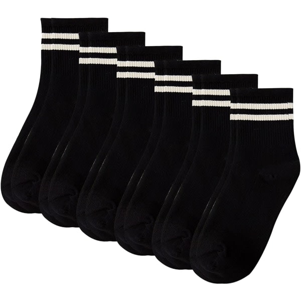 6 par damrandiga tennisstrumpor Cotton Crew Socks Retro zdq