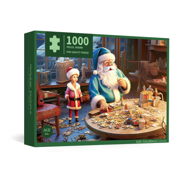 Adventspuslespil 1000 stk Julekalenderpuslespil Nedtællingskalender Nedtællingsæske Puslespil til voksne børn A