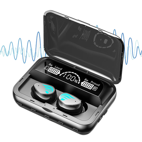 CDQ TWS trådløse Bluetooth-øretelefoner med LED-lys