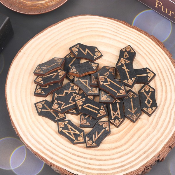 25st/ set Trärunor Sten Runas Piedra för Divination Natura A Onesize