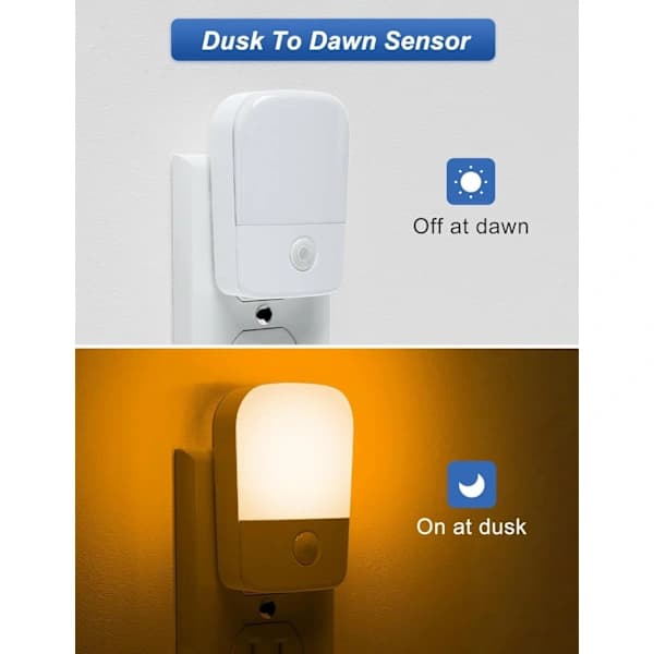 Rav nattlampe 2-pakning med sensor dimbar for barnerom bad gang