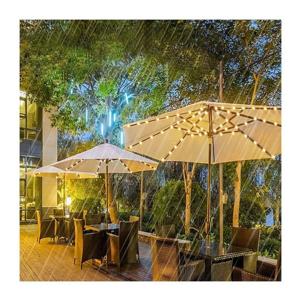 Paraplyvalot, 104 LED-lamppua, 8 tilaa
