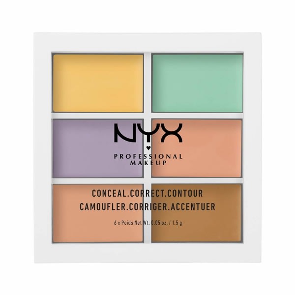 Profesjonell makeup fargekorrigerende palett, 6 blandbara nyanser