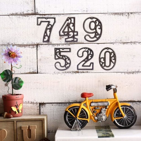 CDQ 4,55 tum snidade dekorativa husnummer i järn Retro gjutjärnsnummer(1) väri 9