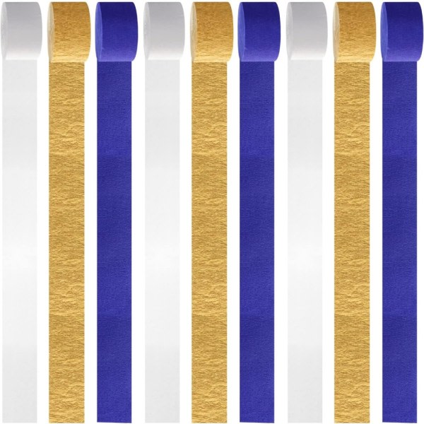 8 ruller Crepe Paper Streamers Papir Garland Blue