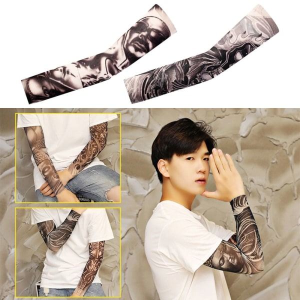 6ST Tatuering Arm Sleeves Långa ärmar Tatuering solskydd