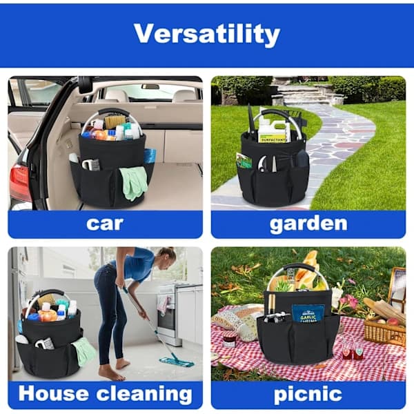 Cleaning Caddy with Handle, Multi-Pocket Cleaning Organizer, 28*28 cm, Easy to Clean and Transport