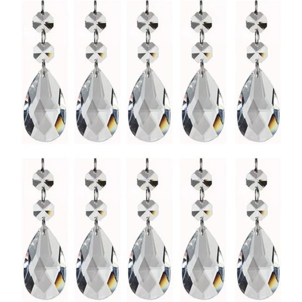 Feililong 12 stycken teardrop kristall smycken hänge glas glaspärla