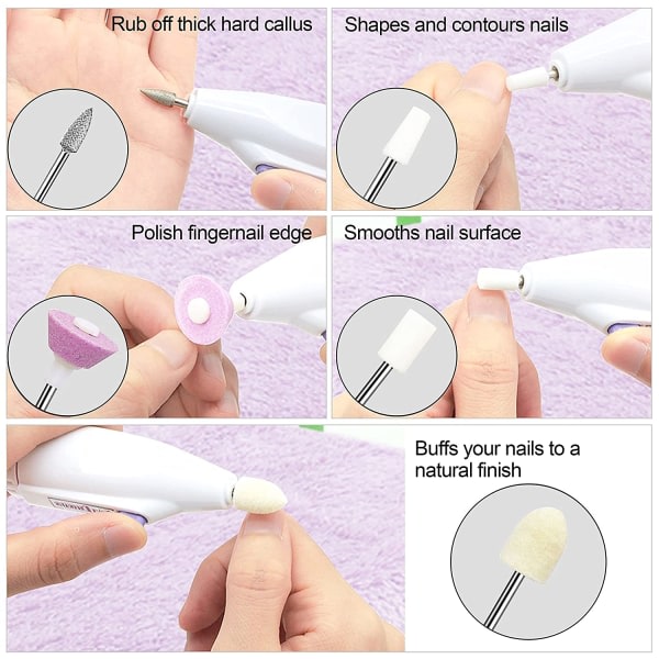 Professionell bärbar elektrisk nagelborr, Akryl Nail Kit, Gel Rose Red CDQ