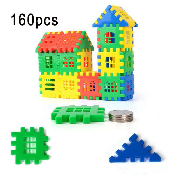 160 st husbyggklossar sifferkuber småbarn 2+ pussel barnleksaker 160pcs