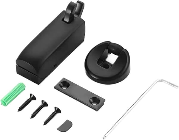 Hydraulisk dørstopper, blød lukning, kraftig metalgulvmontering, vægbeskytter til hjemmekontor, hotel, sort