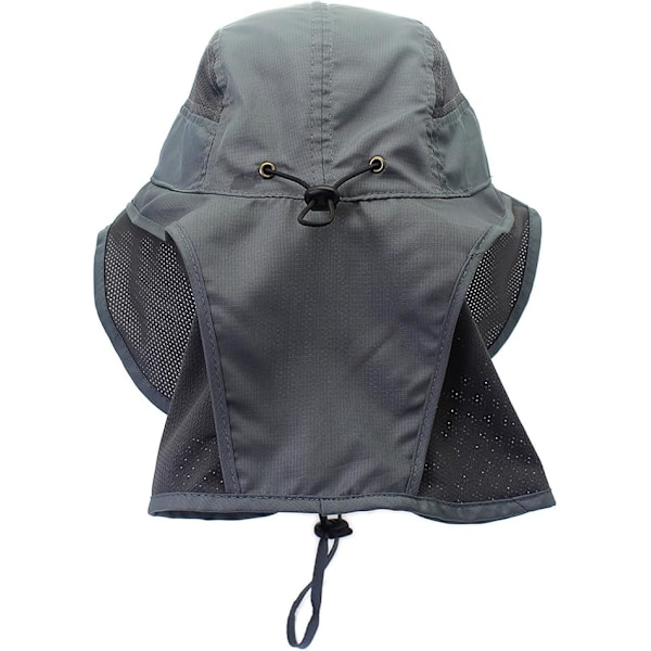 Solhatt Herr & Dam UPF 50+ Mesh Sommar Skydd Utomhus UV Keps med Nackskydd Andningsbar Packbar Jakt Fiske Strandhatt