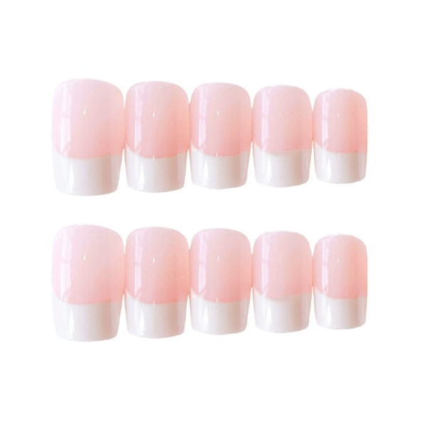 （Rosa） Falska naglar korta 1 lådor Fake Nail Stickers Återanvändbara, Pre