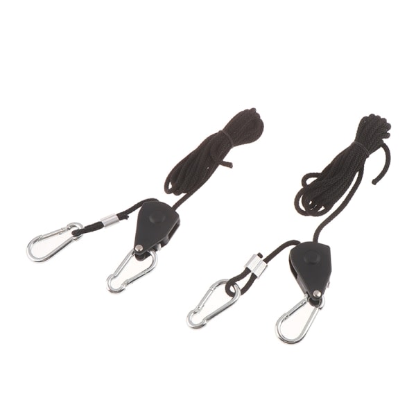 2. 1/8" Justerbar Grow Light Ratchet Rope Hanger For Grow Li Black One Size