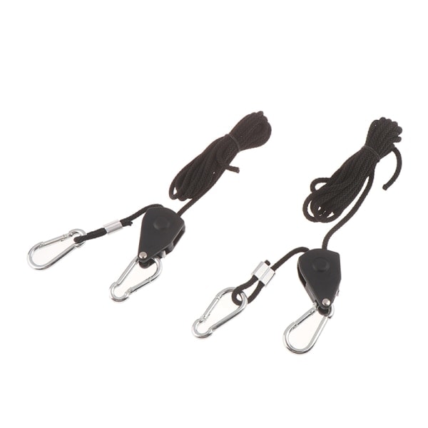 2 stk. 1/8\" Justerbar Grow Light Ratchet Rope Hanger til Grow Li Black One Size