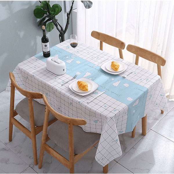 Triani 71x54\" Grå Plaid Vinyl Dug, Tørres Af