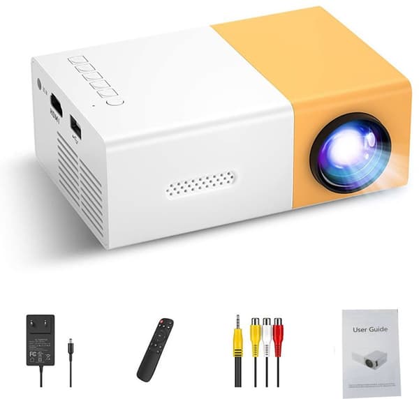 Mini Projector - Full - Outdoor Movie Projector - Compatible - with - HDMI - USB - Audio - Remote Control.