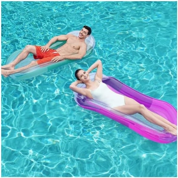 Lufthängmatta madrass, 160 x 84 cm, slumpmässig farve Person Flytande rad Uppblåsbar flytande seng Vattensäng Vatten Luftmadrasser CDQ