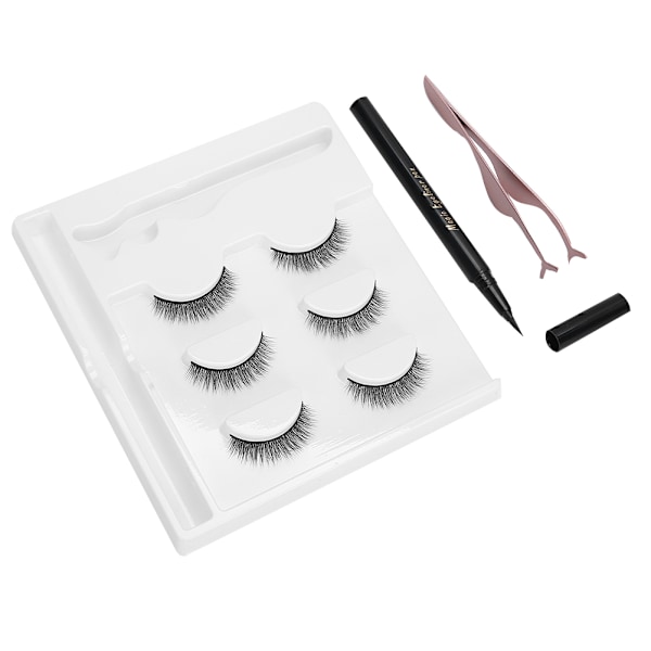 Itseliimautuva eyeliner vesilinja eyeliner tekoripset pinsetit meikkityökalusetti E40 vihreä laatikko