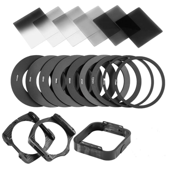 CDQ 8-pack fyrkantiga gradientfilterset Svart SvartCDQ