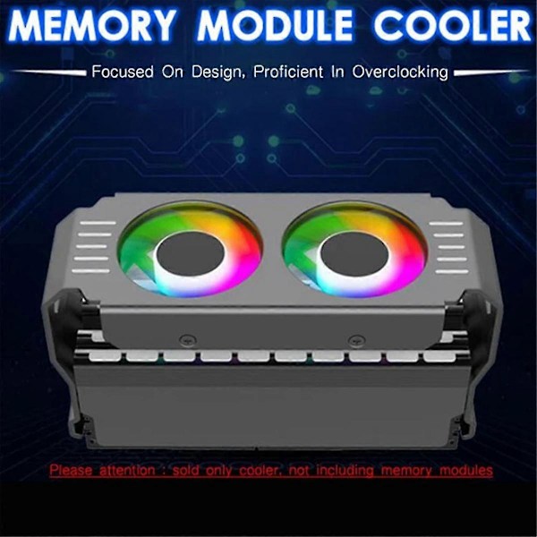 Datorminnesmodulkylare för PC DDR4 DDR5 Överklockning Dubbla ARGB Synkroniserade PWM-fläktar Aluminium RGB-kylare (a) Black
