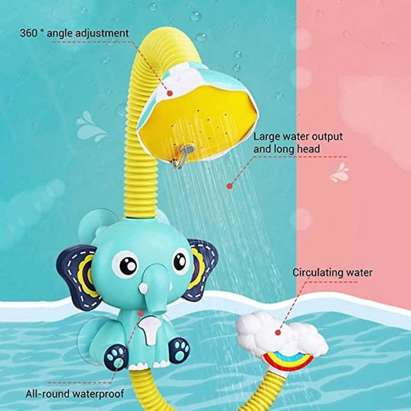 Baby shower Elektrisk dusch-barndusch Duschmunstykke Sugkopp Elektrisk dusch Regnhuvud Barnbadtid Toddler Elep null ingen