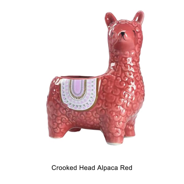 1/2/3 Eläimen muotoiset ruukut - Tyylikäs kestävä keraaminen kukkaruukku vino pää punainen 1 Pc Crooked Head red