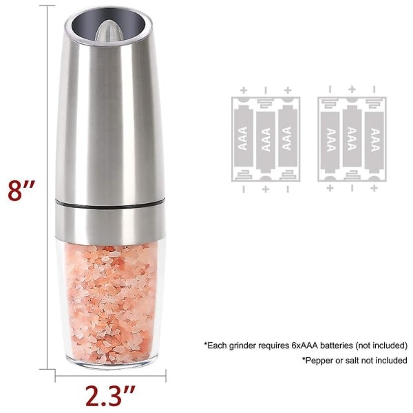 Electric Salt and Pepper Grinder, with Adjustable Coarseness
