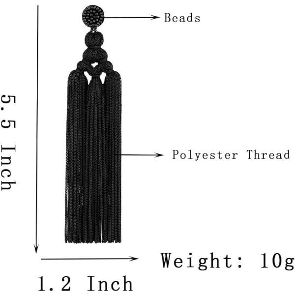 Lange vevde duskøreringer \\\\\\u2013 Big Boho Statement Dusk Lag Dangle øreringer for kvinner, jenter, store bohemske tråd dusker