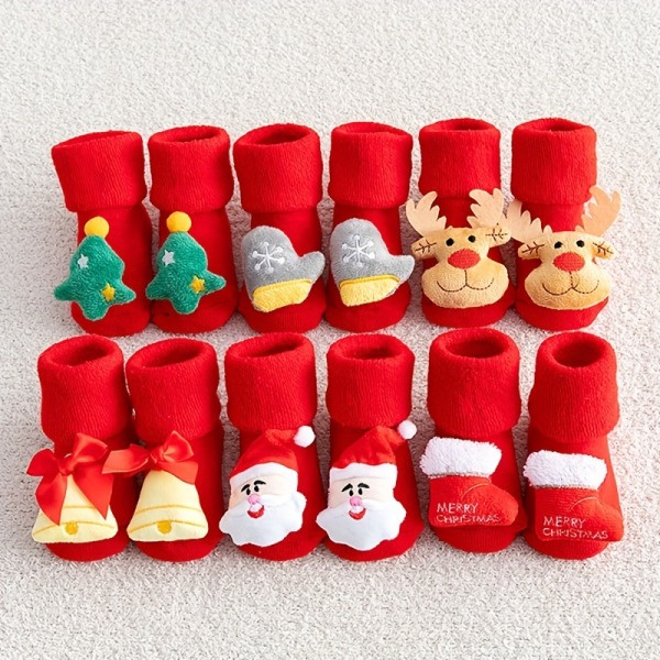 Baby Girl's Christmas Style Nyhet Graafinen polvipituinen sukat syksyyn talvi Päivittäinen käyttö, jalkalämmittimet��Lämpimät suositukset��