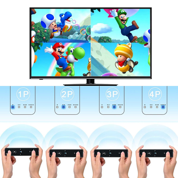 Käsiohjain yhteensopiva Nintendo / Wii Ohjain Motion Plus -ominaisuudella White Vit