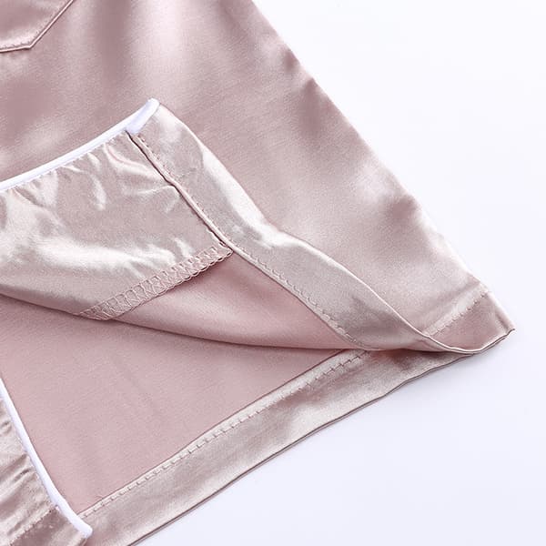 Satin Pyjamas Set i Siden, Kortärmad, Barnkläder för Sovkläder aprikos apricot 110