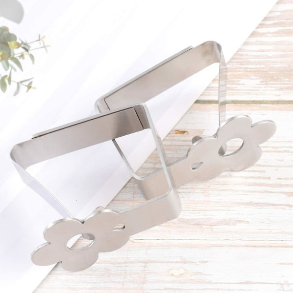 Set med 4 fjärilsformade dukklämmor i rostfritt stål för bordsduk, rostskyddande stål, silver 2,6,5 * 5 cm