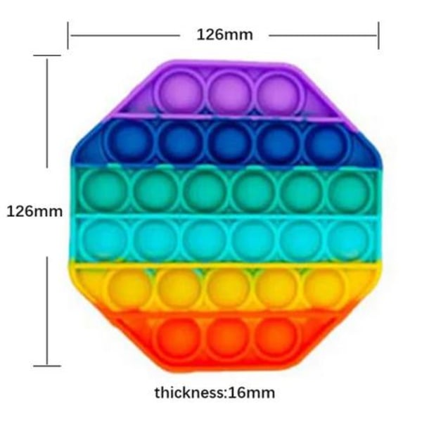 3-pakk Pop It Fidget Toy Original - Sateenkaari monivärinen Multicolor one size