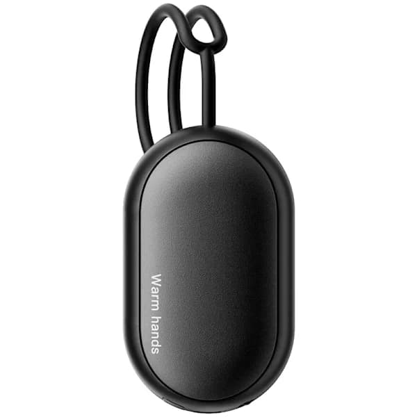 Bærbar magnetisk mini 2-i-1 håndvarmer - genopladelig egnet til camping Sort Black