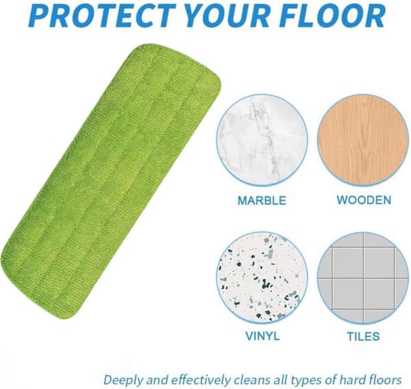 4-pak genanvendelige mikrofiber moppepuder, våd/tør erstatningsrefiller kompatible med spraymopper til træ-, laminat- og flisegulve