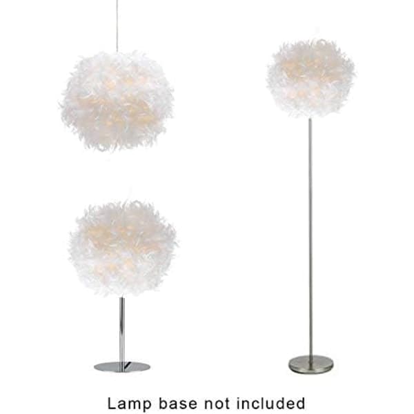 Fjærlett lampeskjerm til taklampe. Fluffy lampe - Perfekt