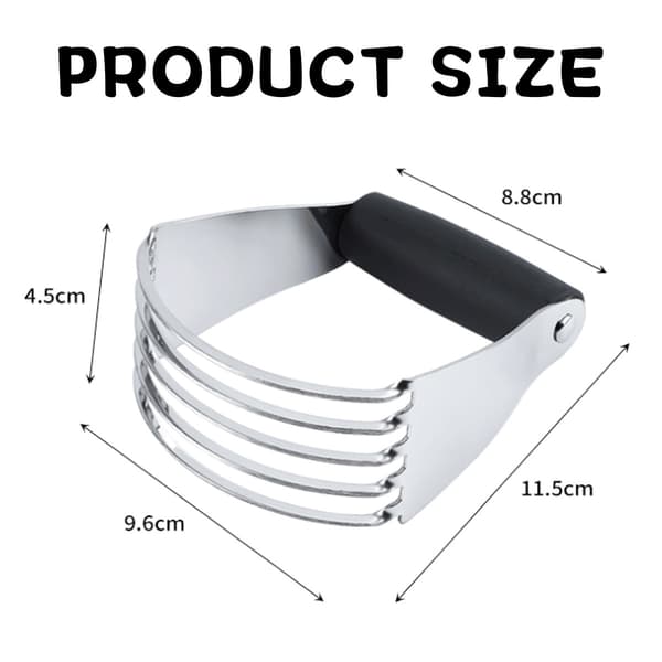 Heavy Duty Dough Blender, Stainless Steel Blades with Perfect Texture Guarantee, Multifunctional Kitchen Tool for Efficient Mixing, Comfortable Soft Grip