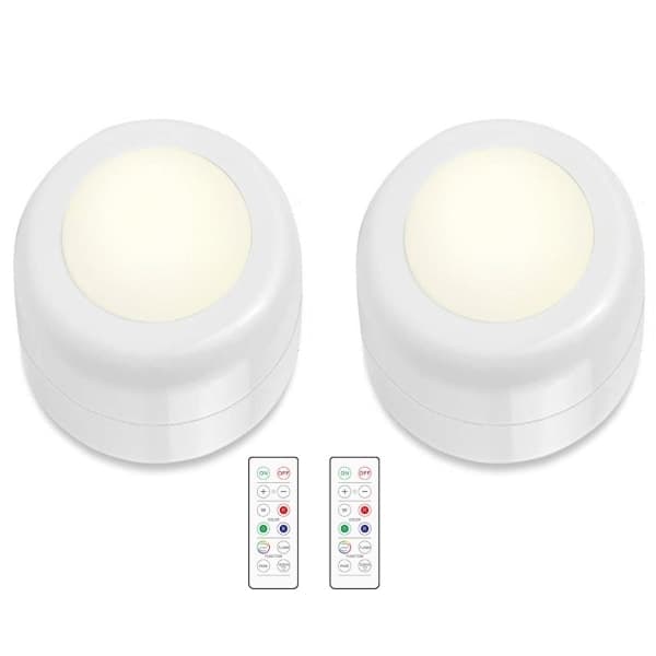 LED-spotlight med fjernkontroll 2-pakning˜QD