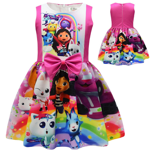 Gabby Cats Piirretty Mekko Asut Lapsille Kesä Ilman Hihoja Vestido Hihna Solmio Prinsessa Mekko Hääjuhla Syntymäpäivälahja Vaatteet 9216 9216 120