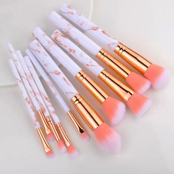 10-delt makeupbørste sæt blush foundation øjenskygge concealer sort one size