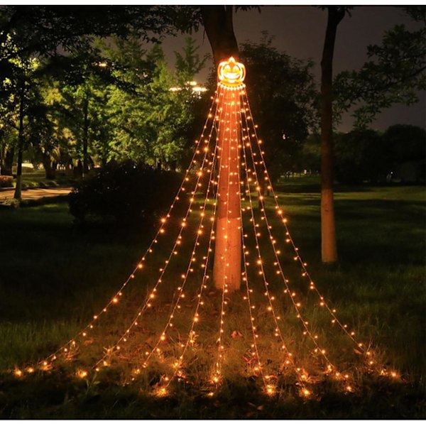 Vannfalllys, LED-lysslynger utendørs vanntette, Halloween vannfalllys, flerfargede slynger dekorasjonslys juledekorasjon, som
