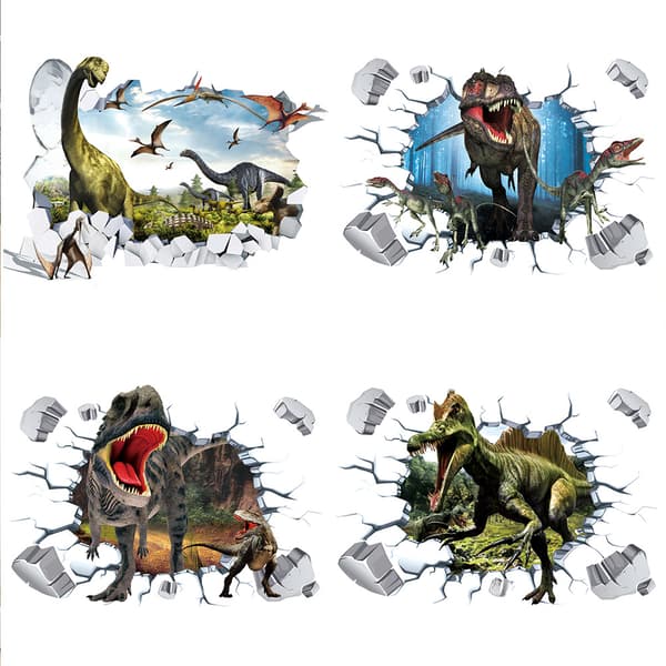 3D Väggdekaler Trasig Vägg Dinosaurie Vardagsrum Sovrum Barnrum Korridor Veranda Dekorativ Målning_tfrf
