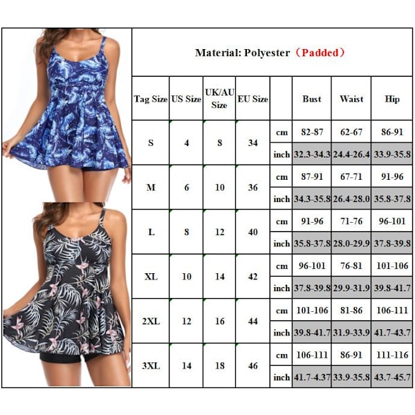 Naisten Oversize Tankini Trooppinen Toppi & Shorts Kesäranta C C S