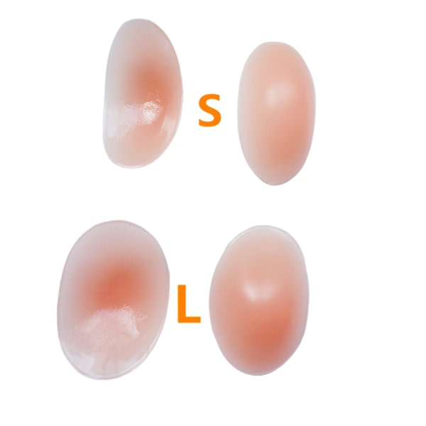 CDQ 1 par osynliga mjuka silikonpush-up-kuddar vidhäftande E Transparent S